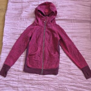 lululemon athletica Marled Raspberry Zip-Up Hoodie
